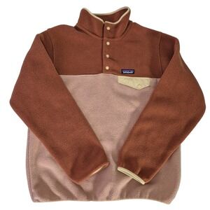 Patagonia Synchilla Pullover Womens XS Terra Pink Lightweight Snap T Fleece NEW